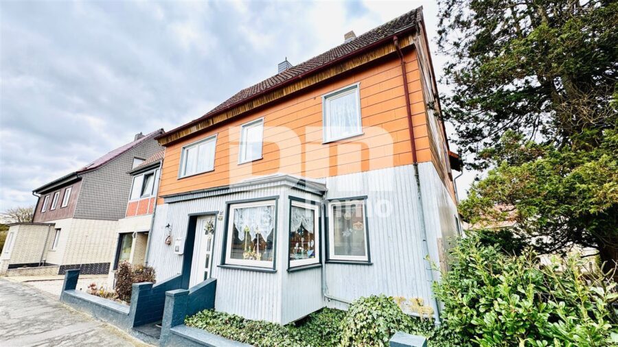 Modernisiertes Zweifamilienhaus BJ mit Gewerbeanteil, Anbau und enormen Platzangebot - Frontansicht